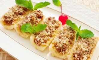 Бананы, фаршированные орехами в шоколаде - рецепт, способ приготовления, ингредиенты